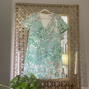 Tuckernuck Wildflower Caroline Dress Spring Green Floral Shift Mini Size S